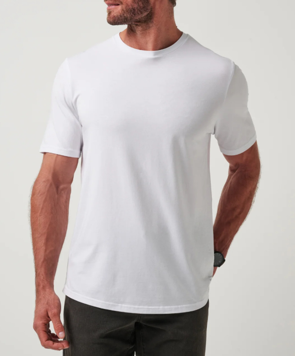 New TravisMathew Cloud Crew Shirt Mens Premium Soft Tee White, Size XL